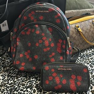 Michael Kors backpack and wallet